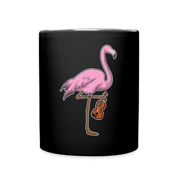 Flamingo Musicien Guitare Musique - Mug uni - noir - Devant