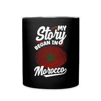 Maroc Maroc Maroc Drapeau Mon histoire a commencé en - Mug uni - noir - Devant