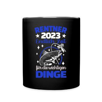 Rentner 2023 - Angler - Angeln - Ruhestand - Tasse einfarbig - Schwarz - Vorne