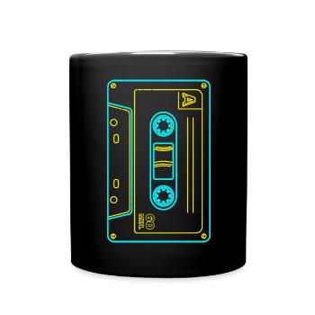 80er 90er Jahre Kassette Mixtape Retro Lustig - Tasse einfarbig - Schwarz - Vorne