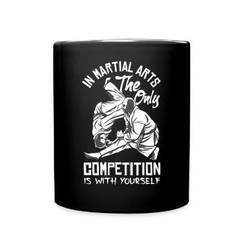 Dans la compétition d’arts martiaux est avec vous-même Jiu - Mug uni - noir - Devant