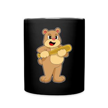 Bear Baseball Baseball Bat - Full Colour Mug - black - Front