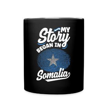 Somalie Somalie Drapeau somalien Mon histoire a commencé en - Mug uni - noir - Devant