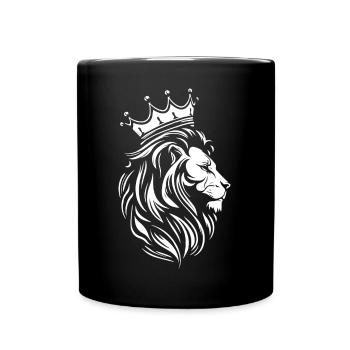Regal Lion Crown Emblem - Full Colour Mug - black - Front