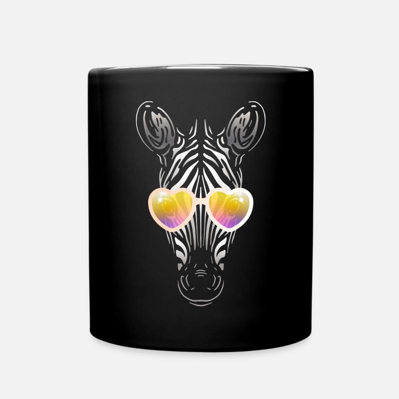 Zebra mit Sonnenbrille - Tasse einfarbig - Schwarz