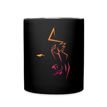 gravity wolves colortransition orange - purple red - Tasse einfarbig - Schwarz - Vorne