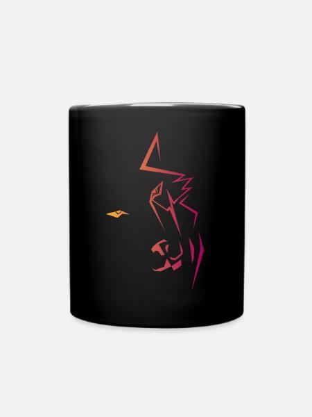 Gravité loups yeux couleurtransition 30 orange rouge - Mug uni - noir