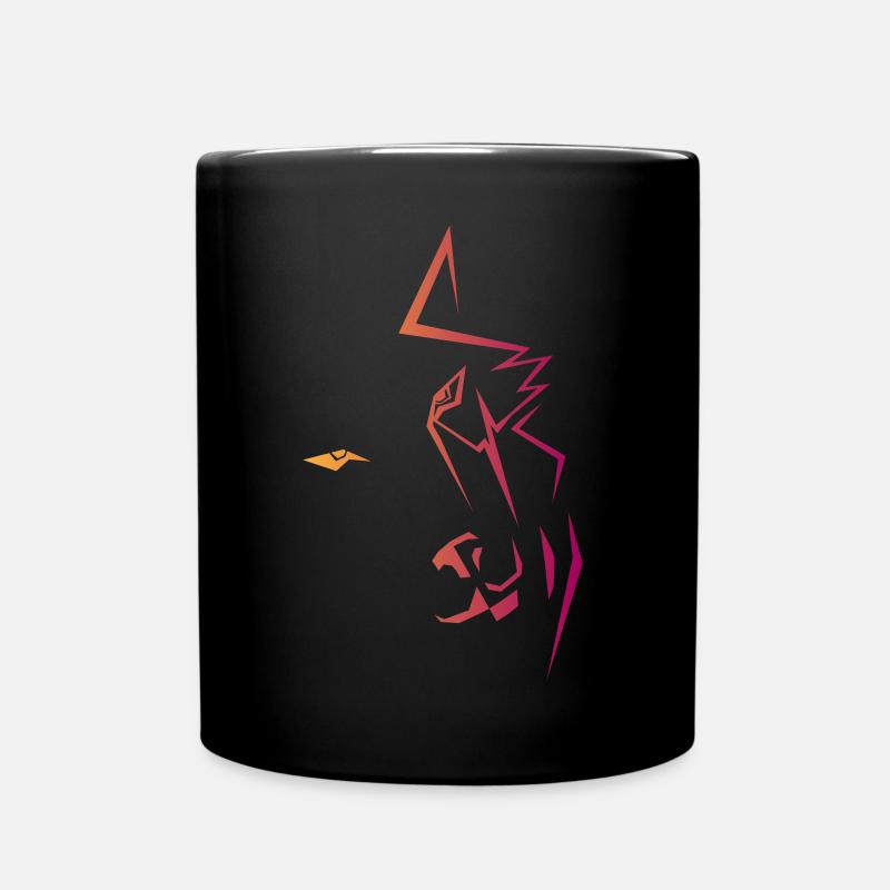 Gravité loups yeux couleurtransition 30 orange rouge - Mug uni - noir