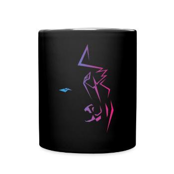 Gravité loups yeux couleurtransition 30 bleu-rouge - Mug uni - noir - Devant