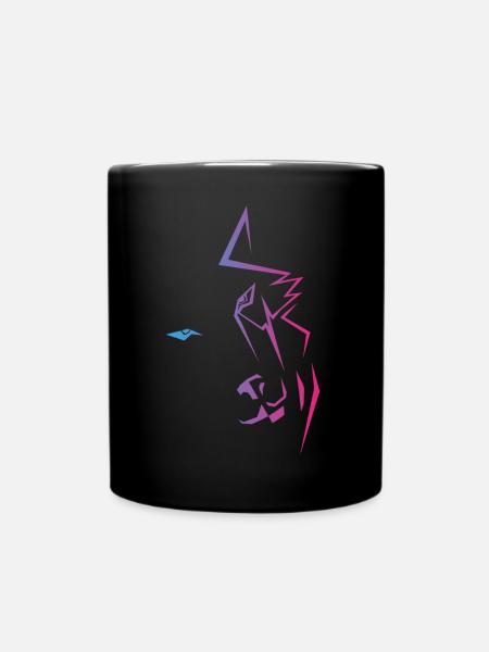 gravity wolves eyes colortransition 30 blue-red - Tasse einfarbig - Schwarz