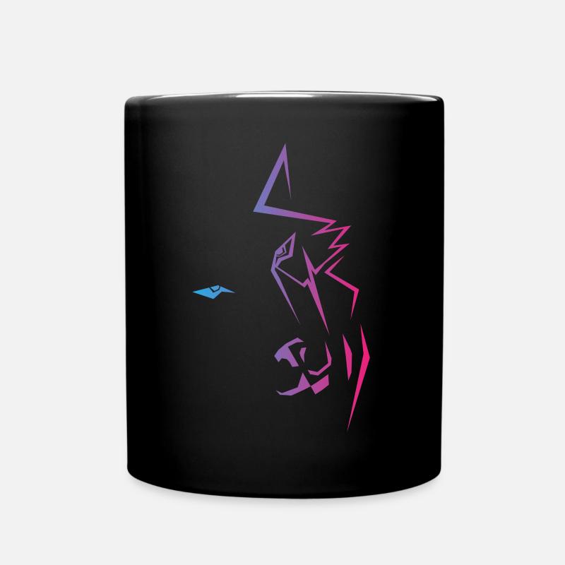 gravity wolves eyes colortransition 30 blue-red - Tasse einfarbig - Schwarz