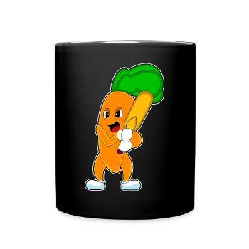 Karotte Cricket Cricketschläger - Tasse einfarbig - Schwarz - Vorne