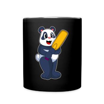 Panda Cricket Cricketschläger - Tasse einfarbig - Schwarz - Vorne