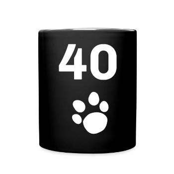 40, Tier tatze, Ideen - Tasse einfarbig - Schwarz - Vorne