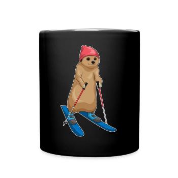 Suricate Skieur Ski - Mug uni - noir - Devant