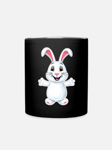 Lustiger Hase - Tasse einfarbig - Schwarz