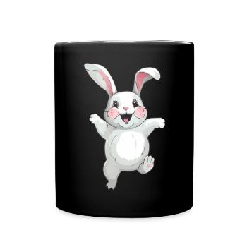 Lapin mignon - Mug uni - noir - Devant