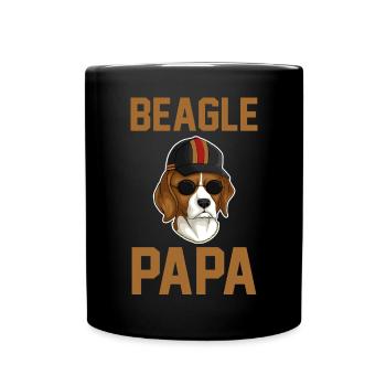 Hund Beagle Papa - Tasse einfarbig - Schwarz - Vorne