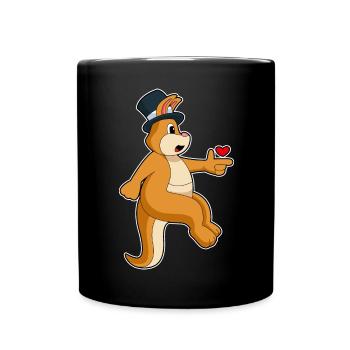 Känguru Bräutigam Zylinder Hochzeit - Tasse einfarbig - Schwarz - Vorne