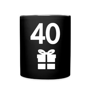 oberteil Geburtstag, 40 geschenk schachtel - Tasse einfarbig - Schwarz - Vorne