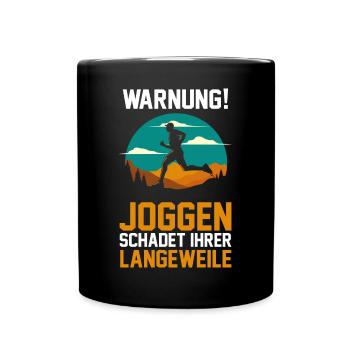 Läufer Joggen Laufen - Tasse einfarbig - Schwarz - Vorne