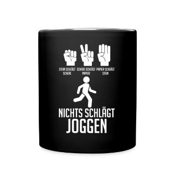 Läufer Joggen Laufen - Tasse einfarbig - Schwarz - Vorne