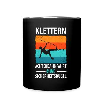 Vintage Bouldern Boulderer Klettern Kletterer - Tasse einfarbig - Schwarz - Vorne