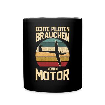 Segelflieger Fliegen Segelfliegen - Tasse einfarbig - Schwarz - Vorne