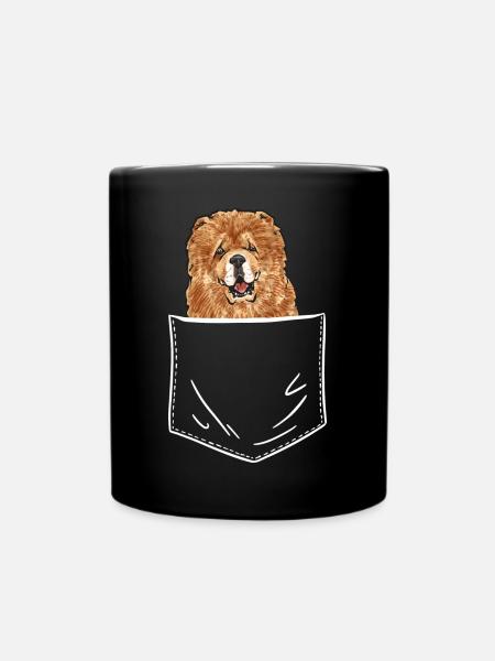 Chow Chow Hund - Tasse einfarbig - Schwarz