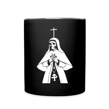 Umarme die Dunkelheit Satanische Nonne, Okkultismus, Gothic - Tasse einfarbig - Schwarz - Vorne