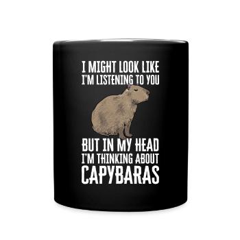 Capybara rodent - Full Colour Mug - black - Front