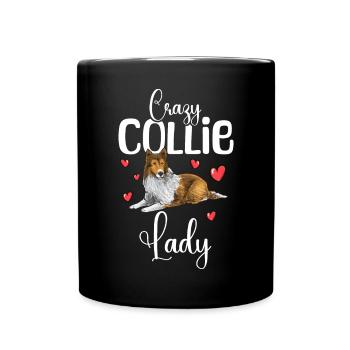 Longhair Collie Rough Collie Dog - Full Colour Mug - black - Front