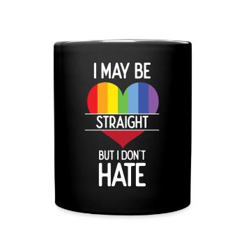 Mois de la fierté - Je suis peut-être hétéro, mais je ne déteste pas - Mug uni - noir - Devant