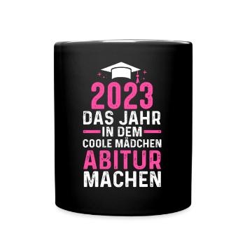 Abiturienten Abschluss 2023 Abitur - Tasse einfarbig - Schwarz - Vorne