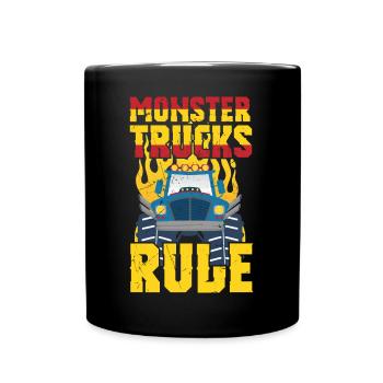 Monster Trucks Rule - Tasse einfarbig - Schwarz - Vorne