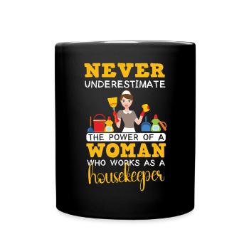 Putzfrau Spruch Reinigungskraft Putzfee - Tasse einfarbig - Schwarz - Vorne