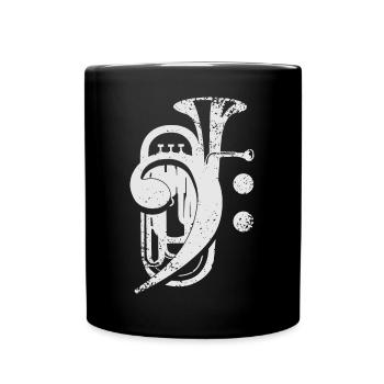 Baryton, Euphonium, Musique de cuivres, Clef - Mug uni - noir - Devant