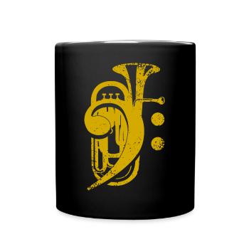 Baryton, Euphonium, Musique de cuivres, Clef - Mug uni - noir - Devant