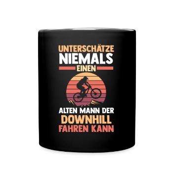 Mountainbike Fahrrad Downhill - Tasse einfarbig - Schwarz - Vorne
