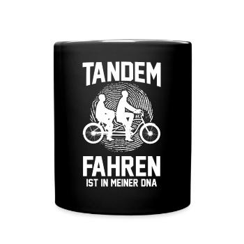 Fahrrad Radfahrer Tandem - Tasse einfarbig - Schwarz - Vorne