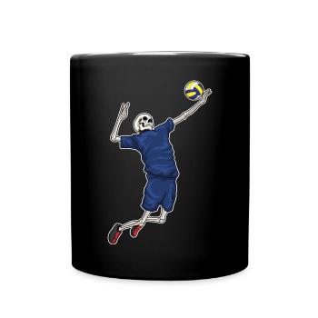 Skelett Volleyballspieler Volleyball - Tasse einfarbig - Schwarz - Vorne