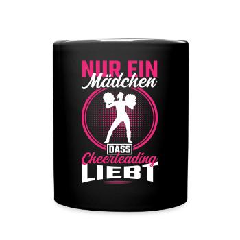Cheerleading Cheerleaderin Nur ein Mädchen - Tasse einfarbig - Schwarz - Vorne