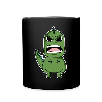 Dino en colère - Mug uni - noir - Devant