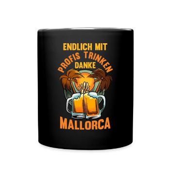 Party Urlaub Mallorca - Tasse einfarbig - Schwarz - Vorne