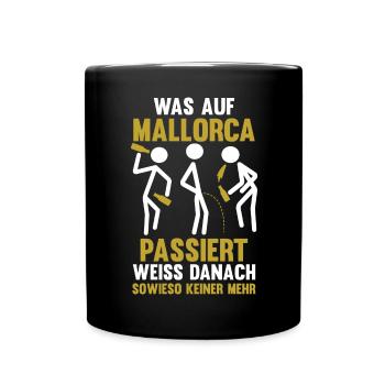 Party Urlaub Mallorca - Tasse einfarbig - Schwarz - Vorne