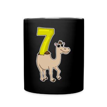 7 birthday 7 years old with animal motif - seven - Full Colour Mug - black - Front