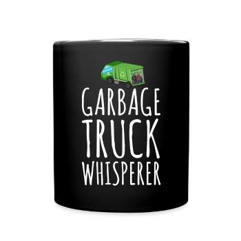 Garbage trucks, garbage day, garbage collection - Full Colour Mug - black - Front