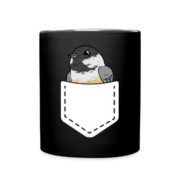 Bird Chickadee Bird Watching - Full Colour Mug - black - Front