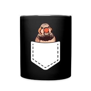 Zebrafinken Vogel Zebrafink - Tasse einfarbig - Schwarz - Vorne
