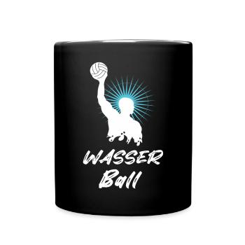 Wasserball Spieler Silhouette weiß - Tasse einfarbig - Schwarz - Vorne